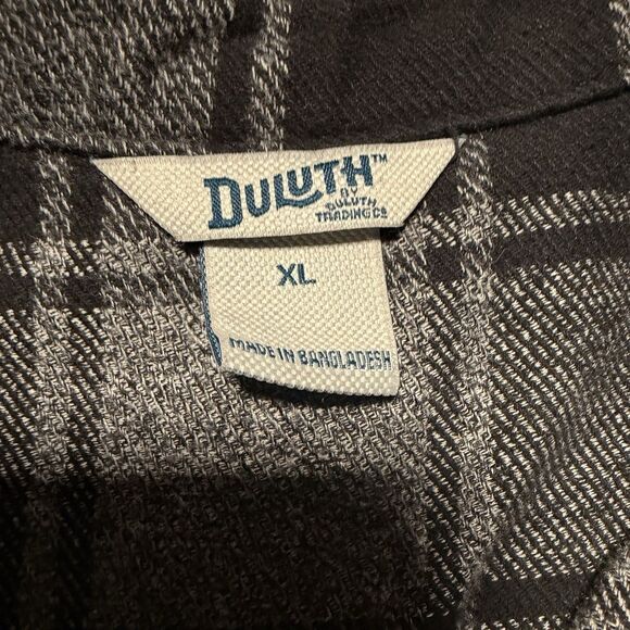 Duluth Trading Black Green Folklore Flannel Duster Women Size XL Pockets - Picture 4 of 5